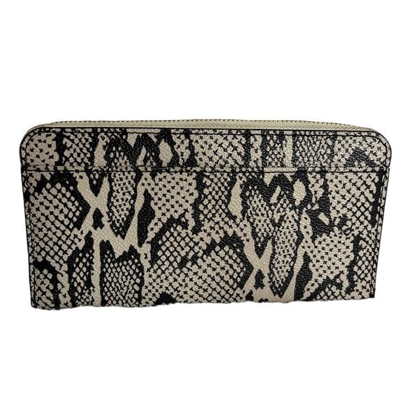 Rebecca Minkoff Ava Zip Wallet Snake Print Studs w/Matching Cosmetic Bag - Picture 3 of 9